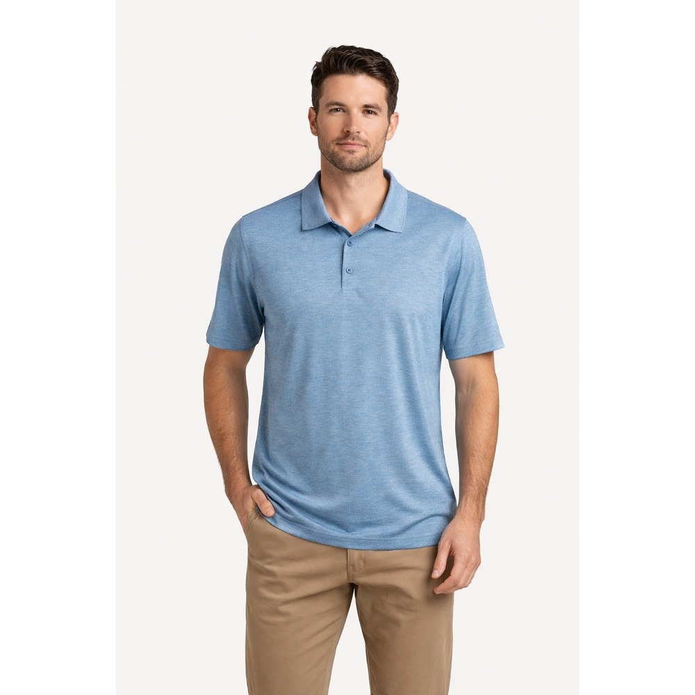 Adidas HEAT.RDY‎ Blue Golf Performance Polo Shirt Men's Large Moisture Wicking